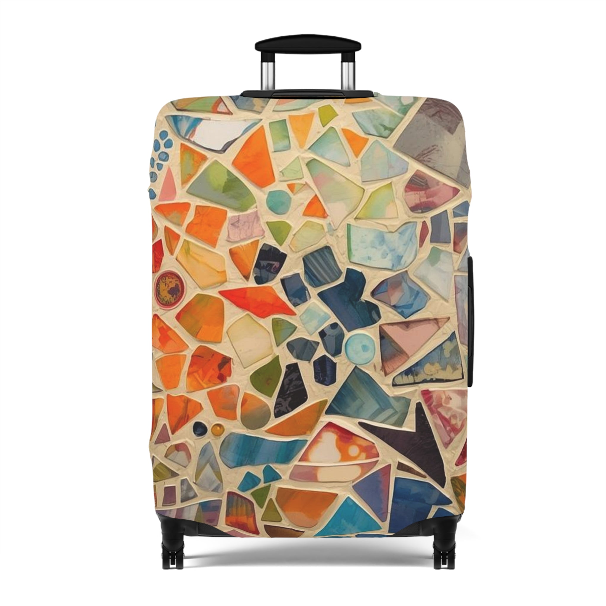 Vibrant Mosaic Pattern Luggage Cover | Colorful Travel Accessory | Suitcase Protector | Unique Gift for Travelers | Vacation Ready - Rosetta Creative Boutique